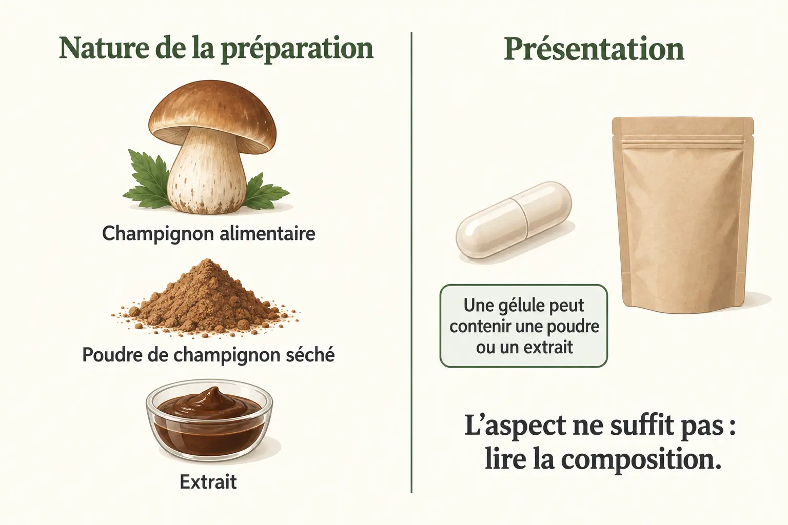 infographie de classification — Hericium,Mémoire,Digestion